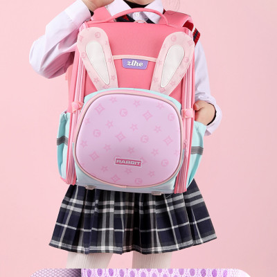 Balo chống gù dáng hộp cho bé, ,balo học sinh tiểu học siêu dễ thương HS9059