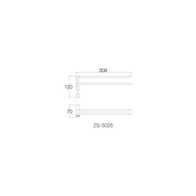 Thanh treo khăn xoay 30cm INOX SUS 304 WS ZS-5025