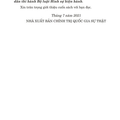 Các Nghị Quyết Của Hội Đồng Thẩm Phán Tòa Án Nhân Dân Tối Cao Hướng Dẫn Thi Hành Bộ Luật Hình Sự Hiện Hành