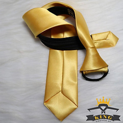 Cà vạt học sinh nam nữ thắt sẳn bản nhỏ 5cm KING, caravat công sở style hàn quốc vải phí bóng gía rẻ C015