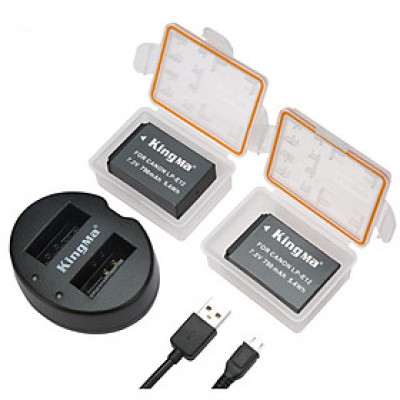 Combo 2 pin 1 sạc đôi Kingma for Canon LP-E12 - Hàng chính hãng