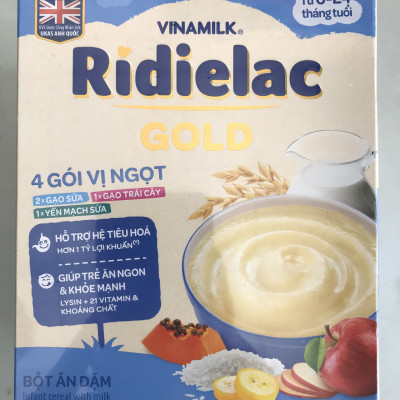 COMBO 2 HỘP BỘT ĂN DẶM RIDIELAC GOLD 3 VỊ NGỌT - HỘP GIẤY 200G