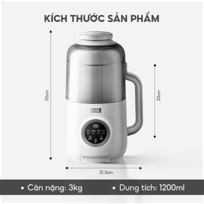 Máy làm sữa hạt đa năng Lebenlang LBL1789, công suất 800W, dung tích 1200ml, tiết kiệm thời gian, bảo hành 2 năm - hàng chính hãng