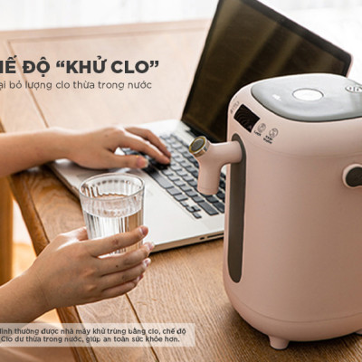 Bình Thủy Điện, Bình Thủy Giữ Ấm Đun Nóng Thông Minh BEAR KE-B30V1 Khử Clo Dung Tích 3L, Công Suất 1350W - Hàng Chính Hãng