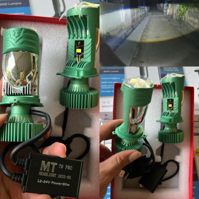 Đèn LED Bi Cầu Siêu Sáng T9 Pro 90W – Lắp Xe Máy, Ô Tô, Cắt Sáng Gắt, Không Gây Lóa