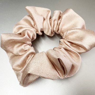 Cột tóc scrunchies mẫu mới big size màu nâu đồng ánh kim