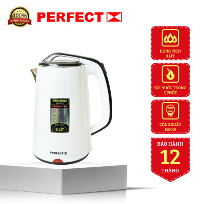 Bình Đun Siêu Tốc Perfect PF-B3L dung tích 3 lít công suất 1500w bảo hành 1 năm- hàng chính hãng