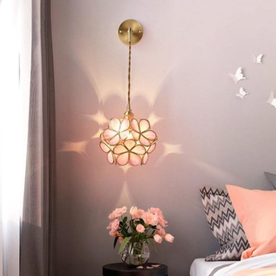 Đèn trang trí, đèn thả hoa nguyên liệu đồng nguyên chất DT