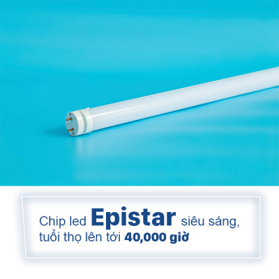 Đèn LED Tuýp T8 1m2 - 0,6m công suất 10W, 18W, 24W TLC Lighting - Ánh sáng đồng đều, không lóa, không bị nháy, không bị đen 2 đầu - Ánh sáng Trắng - Hãng chính hãng