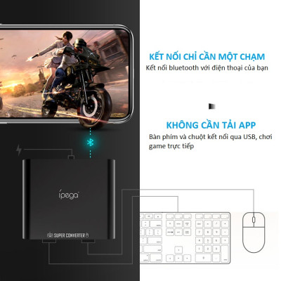 Thiết Bị Bluetooth Không Dây Kết Nối Chuột & Bàn Phím Hỗ Trợ Chơi Game Mobile IPEGA PG-9116 AZONE - Hàng Nhập Khẩu