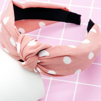 Cài tóc bảng to chấm bi hồng trắng