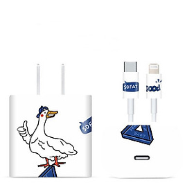 Miếng Dán Kai Decal Chống Trầy Dành Cho Cáp Dock Sạc 18/20w Hình In Hoạt Hình - Hàng Nhập Khẩu