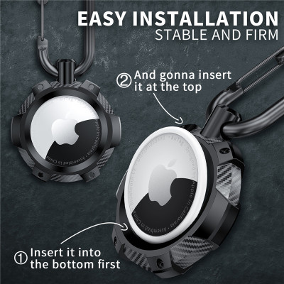 Ốp Case Vỏ Bảo Vệ Armor Vân Carbon cho AirTag - Hàng Chính Hãng