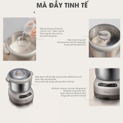 Máy Trộn Bột Ủ Bột Lên Men Tự Động BEAR HMJ-A70C1 Chống Dính Dung Tích 7 Lít Công Suất 250 W - Hàng Chính Hãng