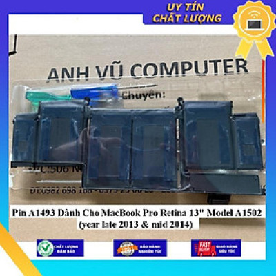 Pin A1493 dùng cho MacBook Pro Retina 13" Model A1502 (year late 2013 & mid 2014) - Hàng Nhập Khẩu New Seal