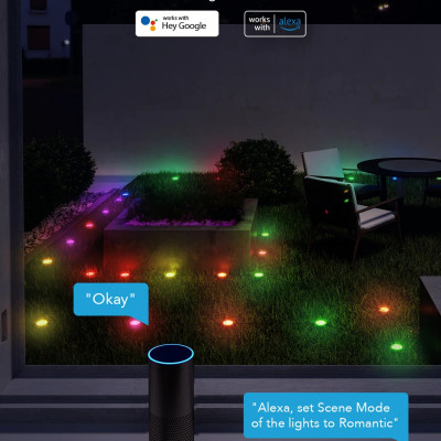 Đèn chiếu sáng sân vườn, cỏ chống nước IP65 Govee RGBIC Wi-Fi & Bluetooth Outdoor Ground Lights H7050 | Kích thước 11m