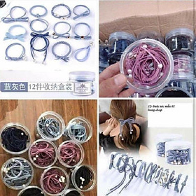 Hộp dây buộc tóc 12 chi tiết