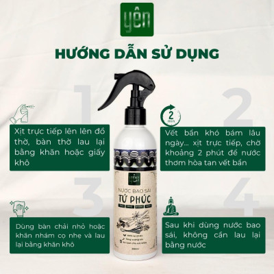 Nước Bao Sái Tứ Phúc Yên Làm Sạch Bàn Thờ Lau Vệ Sinh Đồ Thờ Cúng Thu Hút Tài Lộc