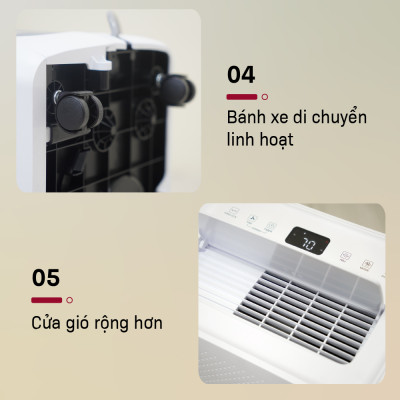 Máy hút ẩm lọc không khí 30m2 DH18W nhập khẩu FUJIHOME Nhật Bản, máy hút ẩm không khí thông minh mini đèn LCD hiển thị độ ẩm - HÀNG CHÍNH HÃNG