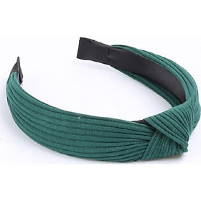 Cài Tóc Turban Gọng Nhựa Vải Thun Màu Xanh Rêu - Mã CT053