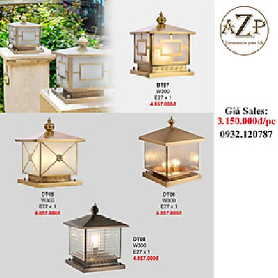AZP - ĐÈN TRỤ / ĐÈN TRANG TRÍ CỔNG, NGOÀI TRỜI AZP-DT06 / DT08 phong cách đương đại, hàng nhập khẩu AZP