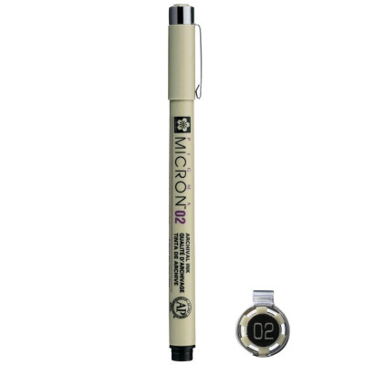Bút Đi Nét Pigma Micron - Sakura 02 - Mực Đen