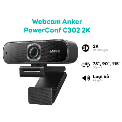 Webcam Anker PowerConf C302 2K - Hàng Chính Hãng