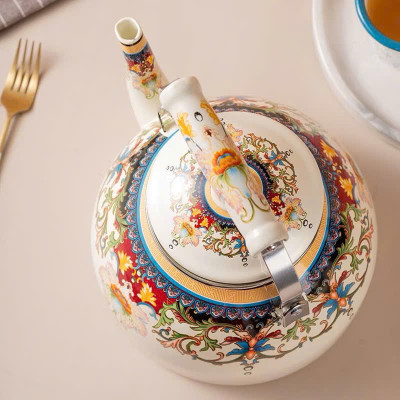 Ấm Đun Nước Bếp Từ Thép Tráng Men Lớn 3.3L Retro Kiểu Hoàng Gia – Tiện Lợi & Sang Trọng - HÀNG CHÍNH HÃNG MINIIN