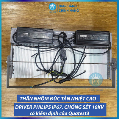 Đèn Pha cao áp 577W chip led P h i l i p s rọi xa, IP66 chuyên lắp đặt công trình vòng xoay, sân bóng