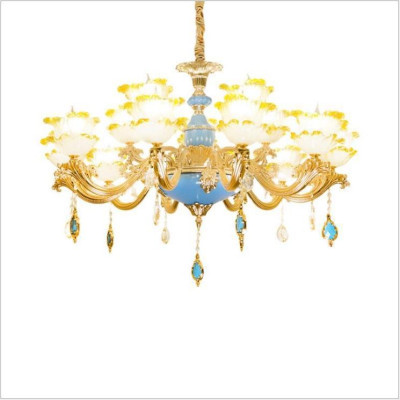 Đèn Chùm Pha Lê 15 tay XANH NGỌC- Phong Cách Châu Âu Hiện Đại Phù Hợp Trang Trí Phòng Khách, Nhà Hàng, Hội Trường.