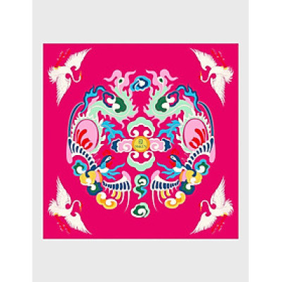 Khăn lụa tơ tằm vuông cuốn biên thủ công Loan 90x90cm