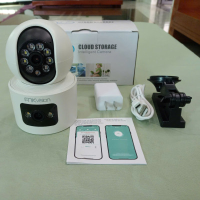Camera Wifi 2 Mắt 8MPX Xoay 360° – Chống Trộm Hiệu Quả, Hình Ảnh Siêu Nét, ĐÈN TRANG TRÍ