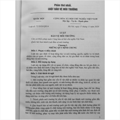 LUẬT BẢO VỆ MÔI TRƯỜNG VÀ CÁC VĂN BẢN HƯỚNG DẪN THI HÀNH
