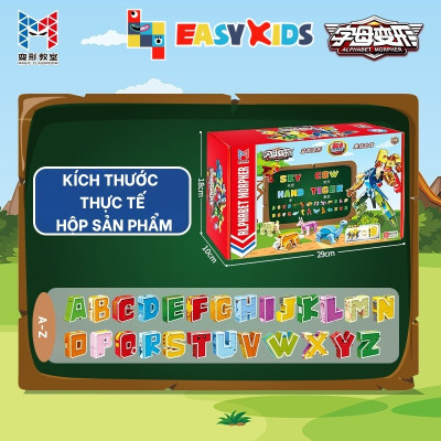 Đồ Chơi Bảng 26 Chữ Cái Biến Hình Lắp Ghép Chiến Binh Robot Khủng Long Lớn Sáng Tạo Chữ Số Và Dấu