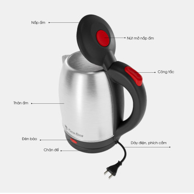 Ấm điện siêu tốc Rạng Đông Model: RD-AST18ST3 1,8 lít - Hàng chính hãng