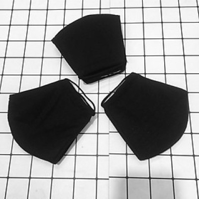 KHẨU TRANG 3 LỚP DÀY MÀU ĐEN COMBO 10 CÁI 