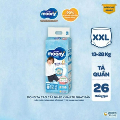 Combo 3 Gói Tã Quần Cao Cấp Moony Nhật Bản size XXL26 bé trai