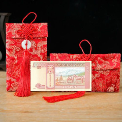 Túi gấm màu hồng loại 20 Mông Cổ sưu tầm, làm quà tặng