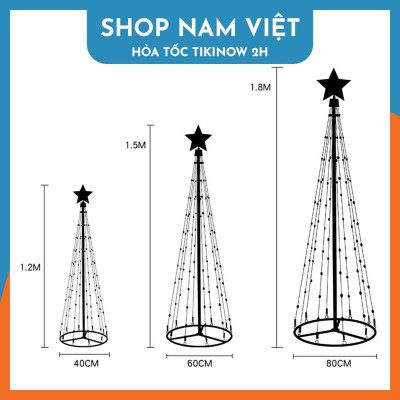 Cây Thông Noel Đèn Led Hình Nón Có Thể Gấp Gọn, Trang Trí Ngoài Trời, Hiệu Ứng Led Thác Nước