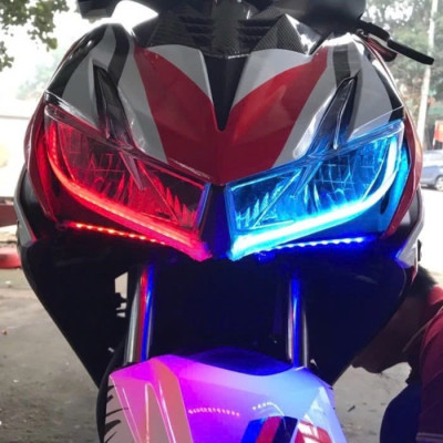 Đèn Mí Audi Cho Xe Máy & Ô Tô - Combo 2 Dây Led DC 12V Dài 60cm, Hiệu Ứng Demi Gạch & Xi Nhan Chạy Đuổi