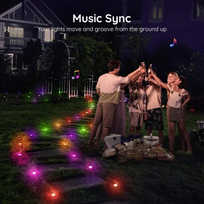 Đèn chiếu sáng sân vườn, cỏ chống nước IP65 Govee RGBIC Wi-Fi & Bluetooth Outdoor Ground Lights H7050 | Kích thước 11m