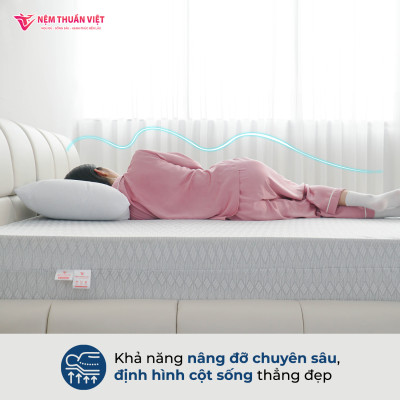 Nệ̣m Foam Premium Thuần Việt - Êm Ái, Thoáng Mát Tối Ưu - Bảo Hành 12 Năm