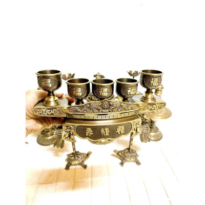 BỘ ĐỈNH 42 CM RÔNG NỔI MÁU 2 NAI NẶNG 1.4.5 KG CHẤT LIỆU BẰNG ĐỒNG