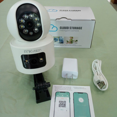 Camera Wifi 2 Mắt 8MPX Xoay 360° – Chống Trộm Hiệu Quả, Hình Ảnh Siêu Nét, ĐÈN TRANG TRÍ