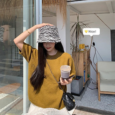 Nón tai bèo vành ngắn họa tiết Bò sữa 2 mặt cực ngầu