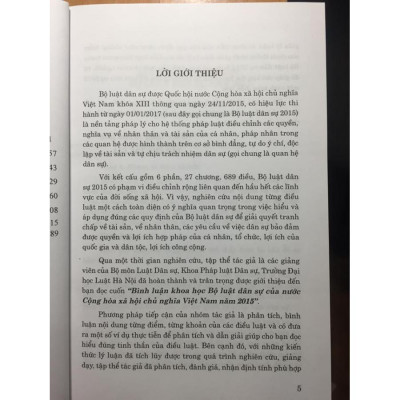 Bình luận khoa học bộ luật dân sự 