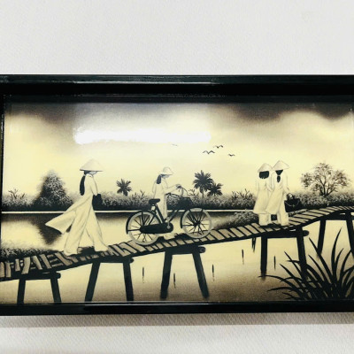 Khay sơn mài - Mã KC06 size 15x25x2.5 cm đẹp mắt, sang trọng, quà tặng ý nghĩa