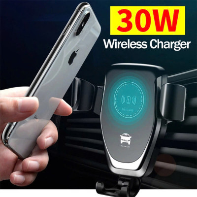 Kẹp Điện Thoại ÔTơ Hỗ Trợ Sạc Nhanh Khônjg Dây – Gắn Cửa Gió, Tương Thích Mọi Dòng Xe , đèn trợ sáng