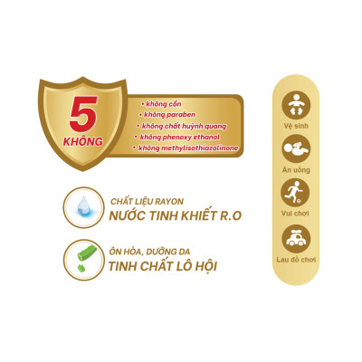 Combo Khăn Ướt Em Bé NUNA Gold Không Mùi 100 Miếng/Bao