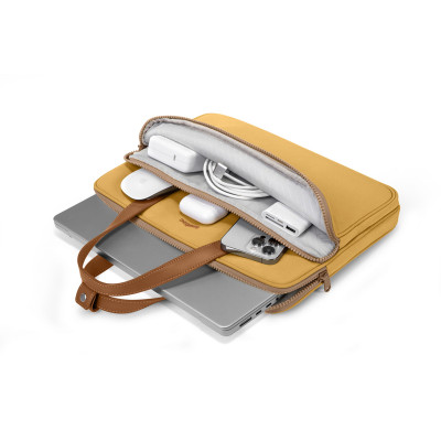 Túi Đeo Chéo dành cho Macbook 13”/14”, Ultrabook 13″ TOMTOC (USA) Premium Theher Shoulder Bag - H22C1 - Hàng Chính Hãng
